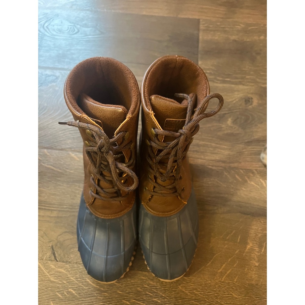 London Fog Women's Brown Leather‎ Duck Boots Waterproof Size 8